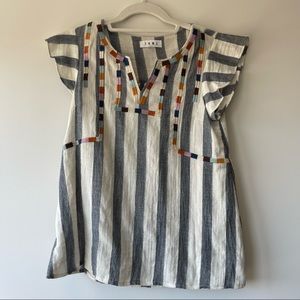 Striped shirt with flutter sleeve, XS